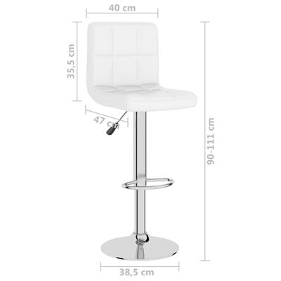 vidaXL Bar Stool White Faux Leather, white vidaXL Bar Stool White Faux Leather