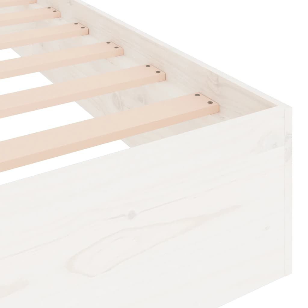 vidaXL Bed Frame without Mattress White Solid Wood 100x200 cm, white vidaXL Bed Frame without Mattress White Solid Wood 100x200 cm