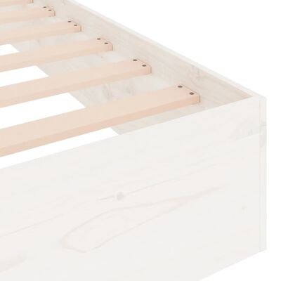 vidaXL Bed Frame without Mattress White Solid Wood 100x200 cm, white vidaXL Bed Frame without Mattress White Solid Wood 100x200 cm