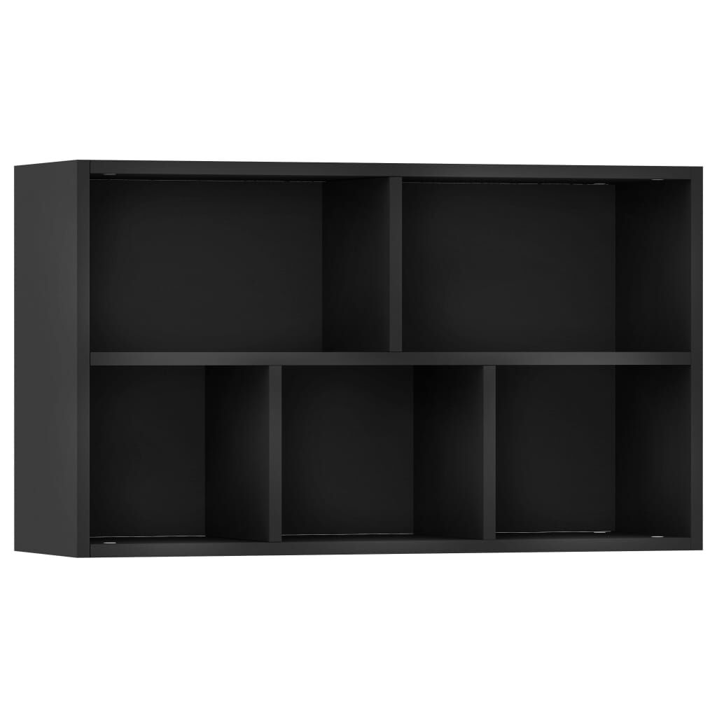 vidaXL Book Cabinet/Sideboard Black 50x25x80 cm Engineered Wood