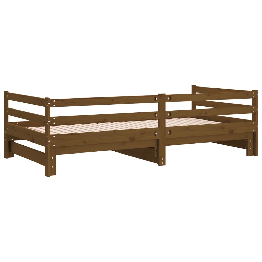 vidaXL Pull-out Day Bed without Mattress Honey Brown 2x(90x200)cm