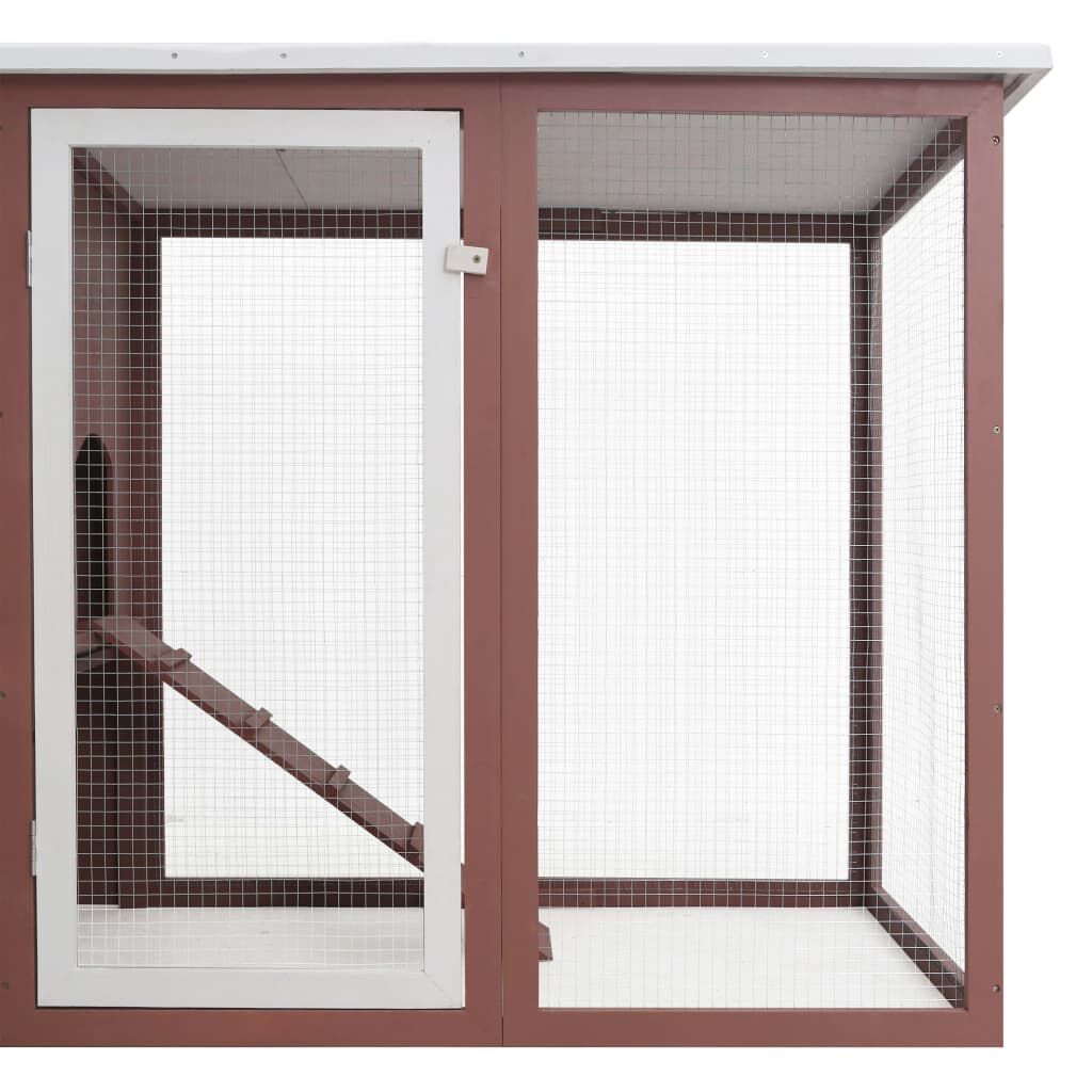 vidaXL Outdoor Chicken Cage Hen House with 1 Egg Cage Brown Wood, brown vidaXL Outdoor Chicken Cage Hen House with 1 Egg Cage Brown Wood