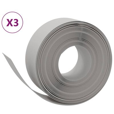 vidaXL Garden Edgings 3 pcs Grey 10 m 20 cm Polyethylene, grey vidaXL Garden Edgings 3 pcs Grey 10 m 20 cm Polyethylene