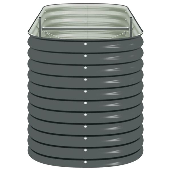 vidaXL Garden Raised Bed 240x80x81 cm Galvanised Steel Grey