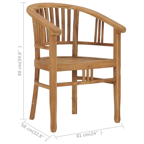 vidaXL Garden Chairs 2 pcs Solid Teak Wood