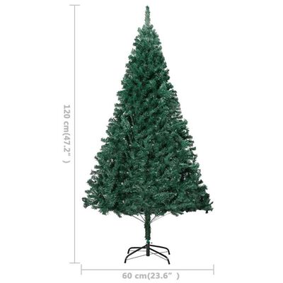 vidaXL Artificial Pre-lit Christmas Tree with Ball Set Green 120 cm PVC, green vidaXL Artificial Pre-lit Christmas Tree with Ball Set Green 120 cm PVC