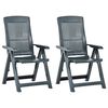 vidaXL Reclining Folding Chairs 2 pcs Plastic Green