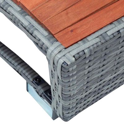 vidaXL Spa Step Grey Poly Rattan 92x45x25 cm, grey vidaXL Spa Step Grey Poly Rattan 92x45x25 cm