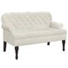 vidaXL Bench with Backrest Cream 119.5x64.5x75 cm Velvet
