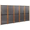 vidaXL 5-Panel Room Divider Black 350x180 cm