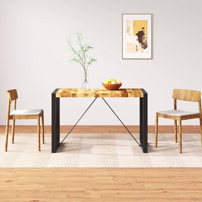 vidaXL Dining Table Solid Rough Mango Wood 120 cm, black vidaXL Dining Table Solid Rough Mango Wood 120 cm
