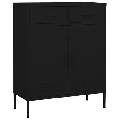 vidaXL Storage Cabinet Black 80x35x101.5 cm Steel