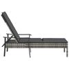 vidaXL Sun Lounger with Cushion Grey Poly Rattan