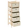vidaXL Storage Rack with 5 Fabric Baskets Cedar Wood Beige