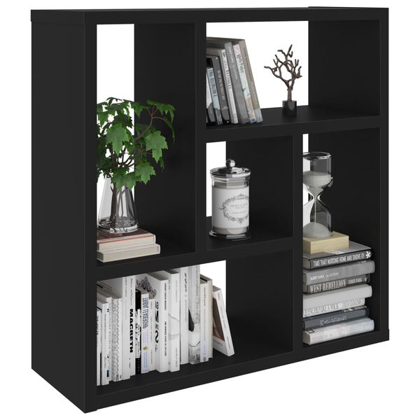 vidaXL Wall Shelf Black 45.1x16x45.1 cm Engineered Wood