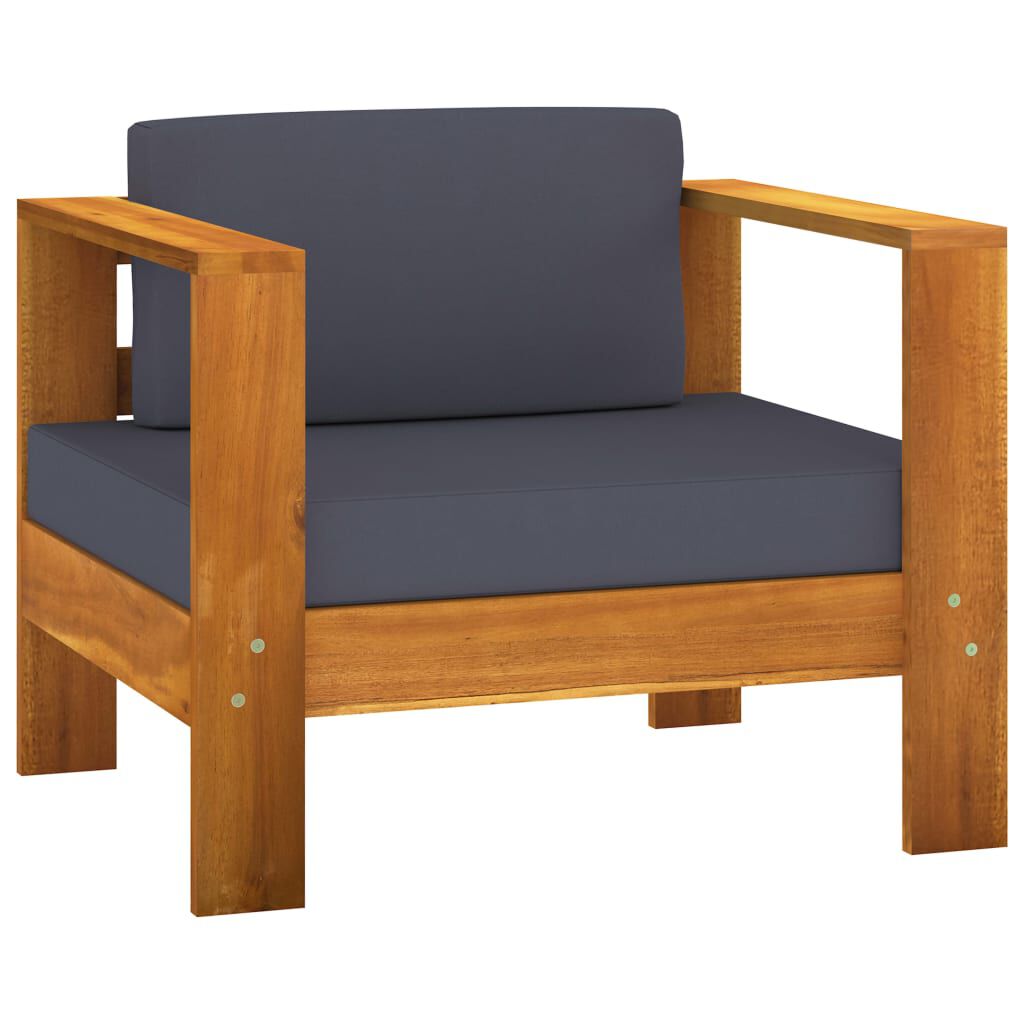 vidaXL 8 Piece Garden Lounge Set with Dark Grey Cushions Acacia Wood