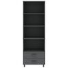 vidaXL Highboard HAMAR Dark Grey 60x35x180 cm Solid Wood Pine