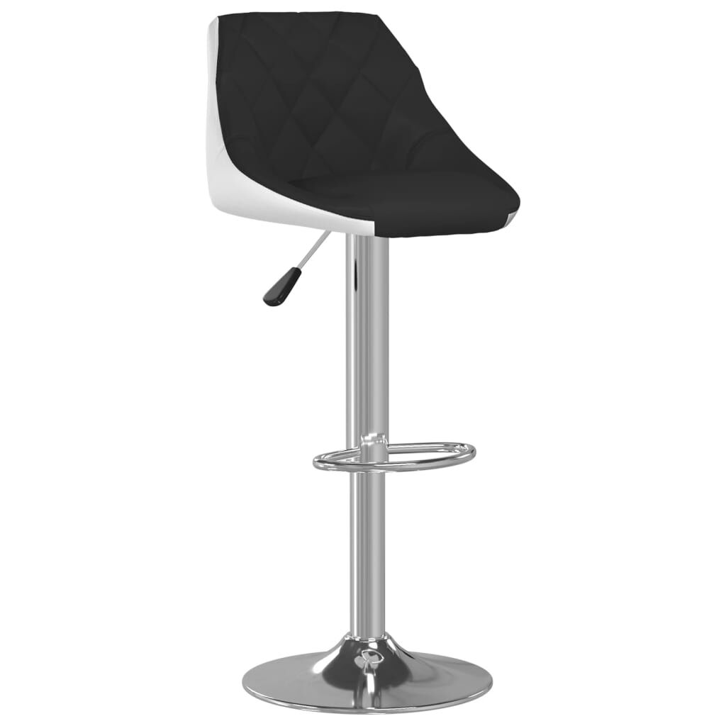 vidaXL Bar Stools 2 pcs Black and White Faux Leather