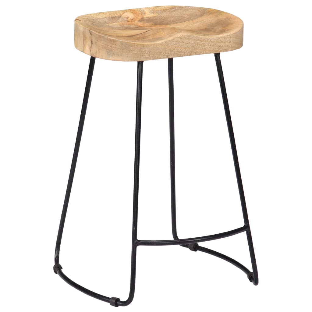 vidaXL Gavin Bar Stools 2 pcs Solid Mango Wood