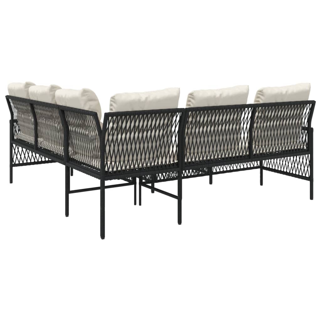 vidaXL 2 Piece Garden Sofa Set with Cushions Grey Poly Rattan