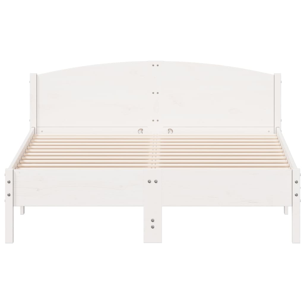 vidaXL Bed Frame with Headboard White 120x200 cm Solid Wood Pine