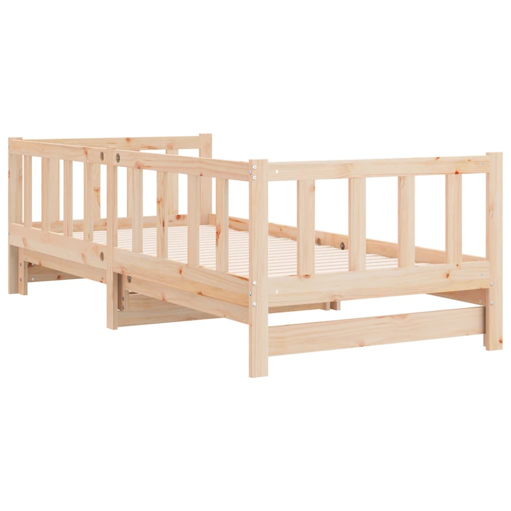 vidaXL Day Bed with Trundle 90x200 cm Solid Wood Pine