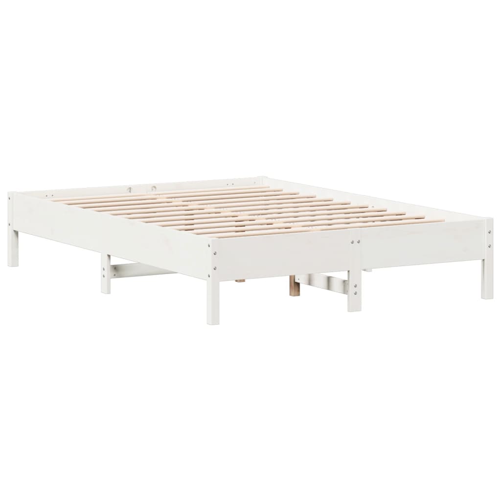 vidaXL Bed Frame White 140x200 cm Solid Wood Pine