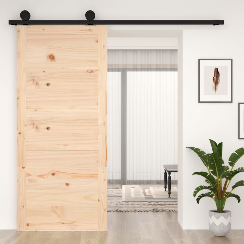 vidaXL Barn Door 90x1.8x204.5 cm Solid Wood Pine