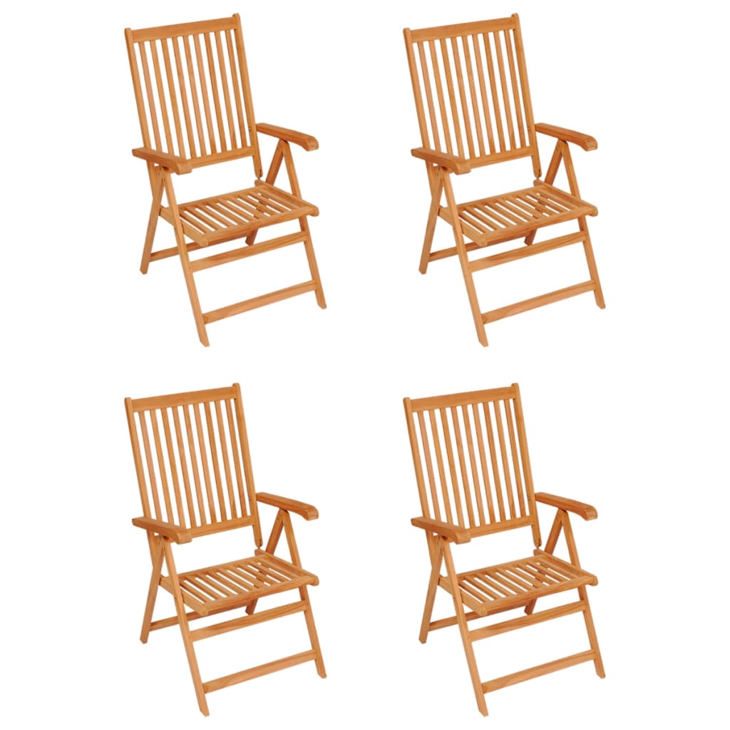 vidaXL Garden Chairs 4 pcs with Anthracite Cushions Solid Teak Wood