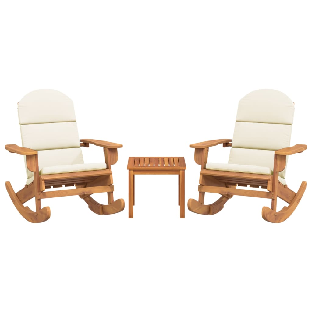 vidaXL 3 Piece Adirondack Garden Lounge Set Solid Wood Acacia