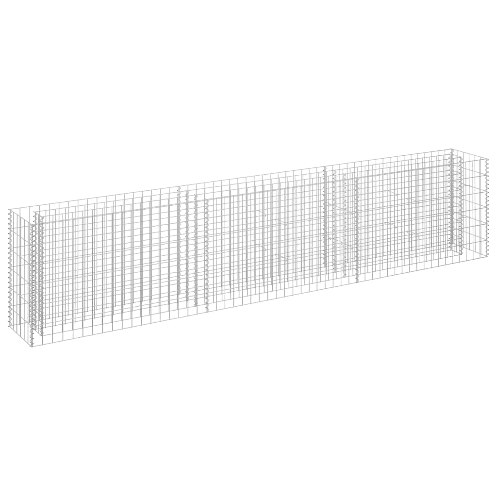 vidaXL Gabion Raised Bed Galvanised Steel 270x30x60 cm