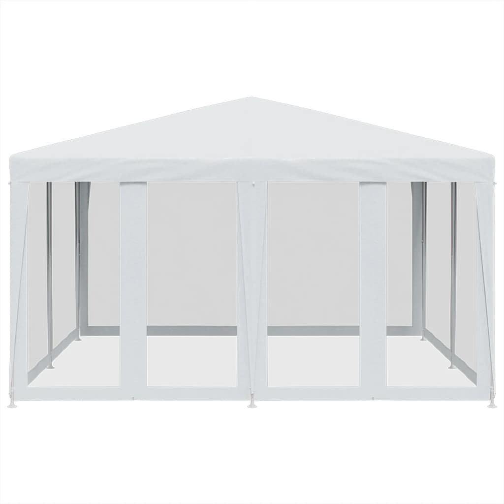 vidaXL Party Tent with 8 Mesh Sidewalls White 4x4 m HDPE