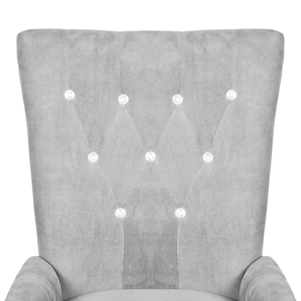 vidaXL Armchair Silver Velvet