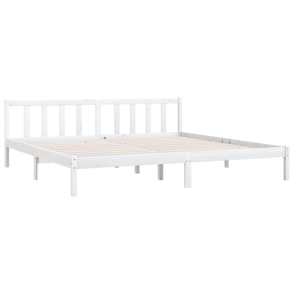 vidaXL Bed Frame without Mattress White Solid Wood 200x200 cm