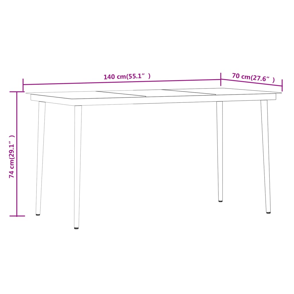 vidaXL 5 Piece Garden Dining Set with Cushions Grey