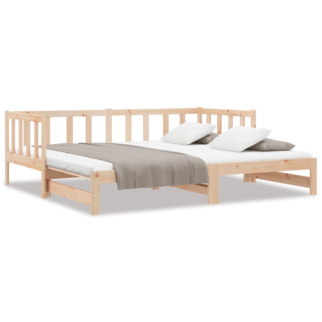 vidaXL Day Bed with Trundle 90x200 cm Solid Wood Pine