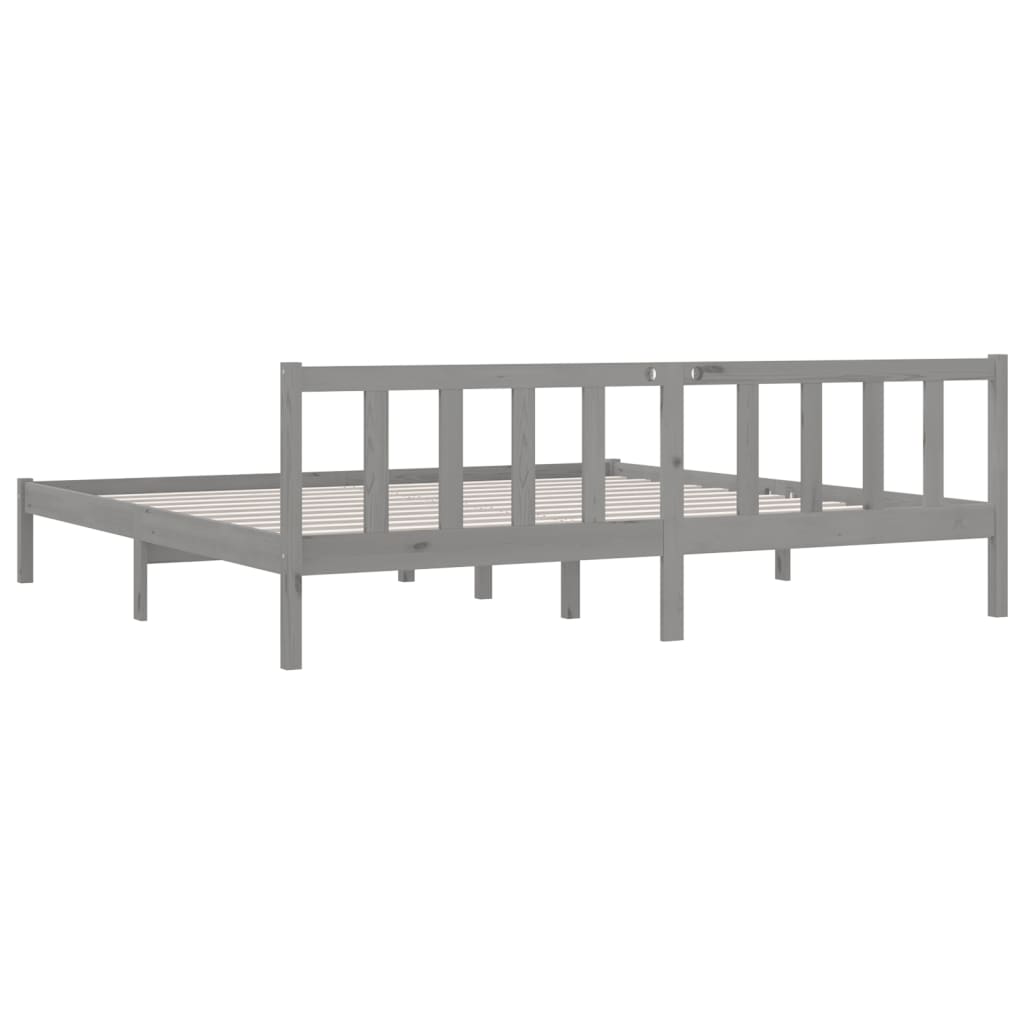 vidaXL Bed Frame without Mattress Grey Solid Wood 200x200 cm