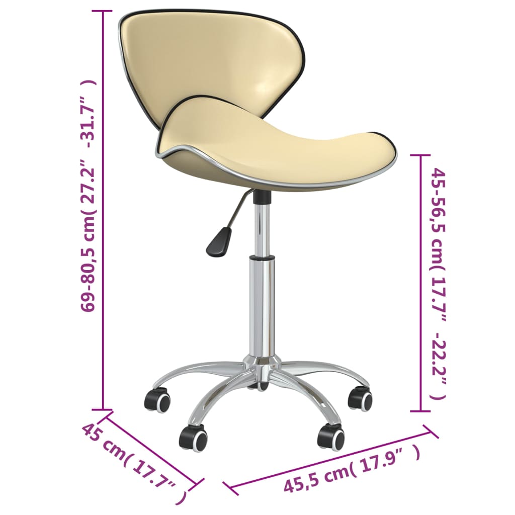 vidaXL Swivel Dining Chairs 4 pcs Cream Faux Leather