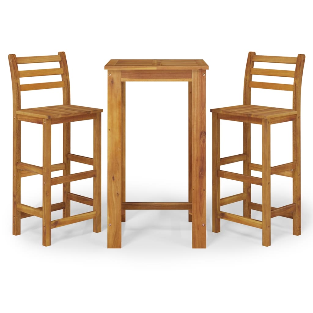 vidaXL 3 Piece Garden Bar Set Solid Wood Acacia