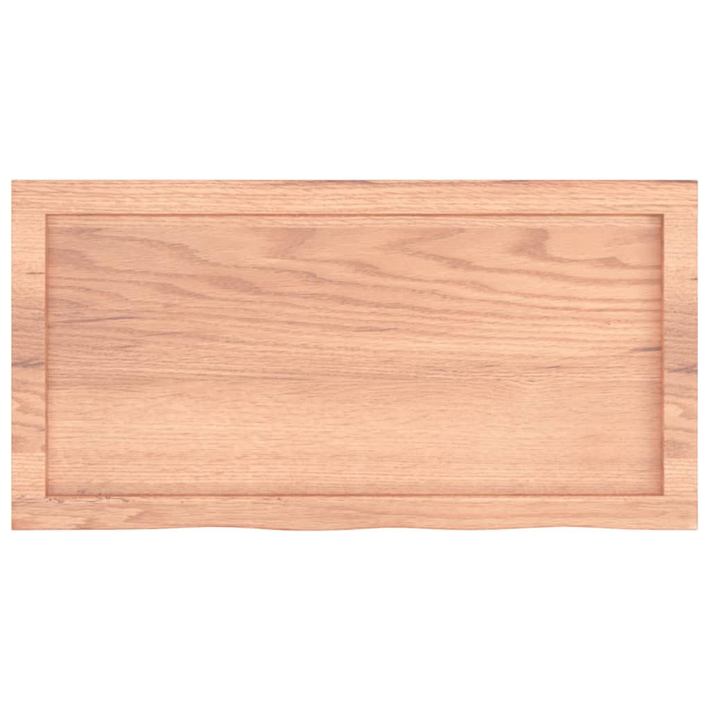 vidaXL Wall Shelf Light Brown 80x40x(2-4) cm Treated Solid Wood Oak