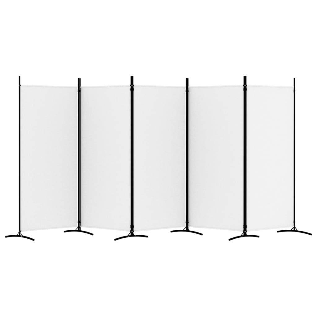 vidaXL 5-Panel Room Divider White 433x180 cm Fabric