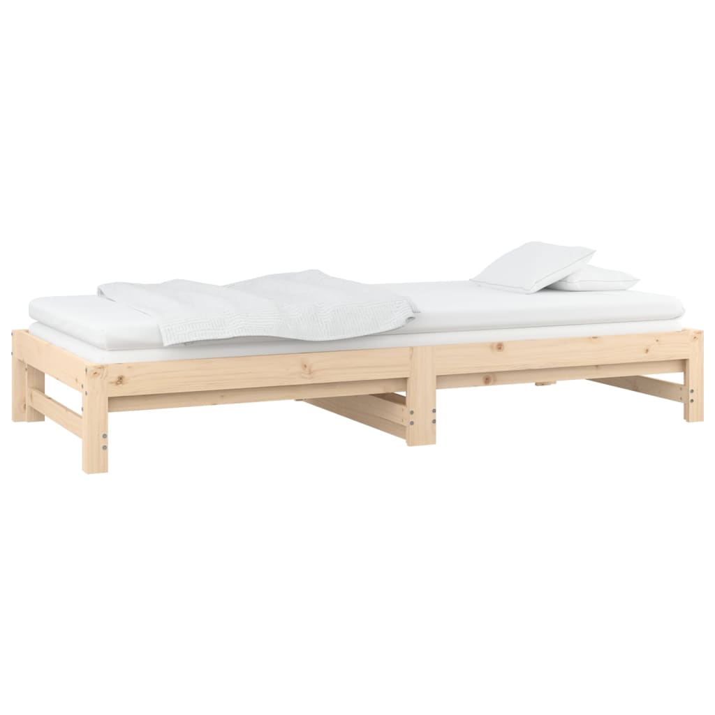 vidaXL Pull-out Day Bed without Mattress 2x(90x200) cm Solid Wood Pine