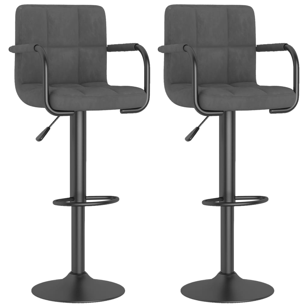 vidaXL Bar Stools 2 pcs Dark Grey Velvet