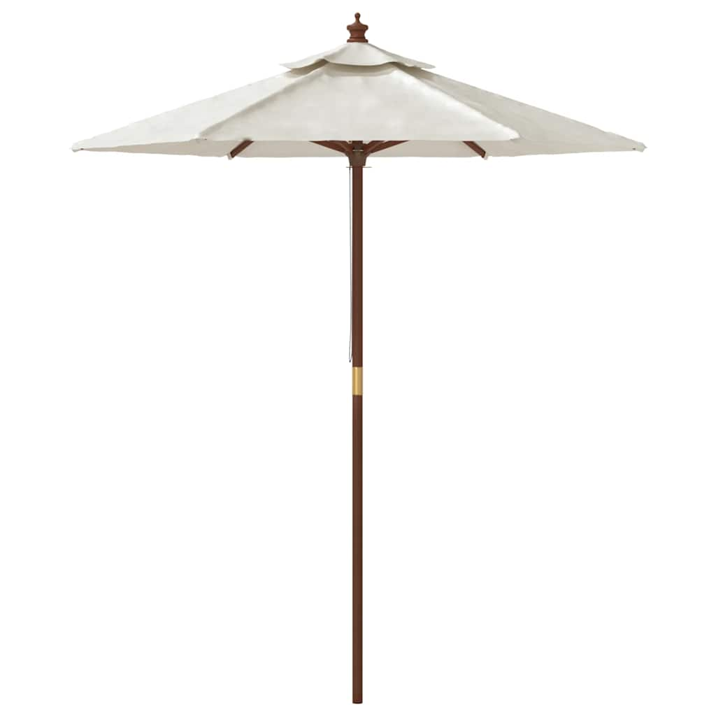 vidaXL Garden Parasol with Wooden Pole Sand 196x231 cm