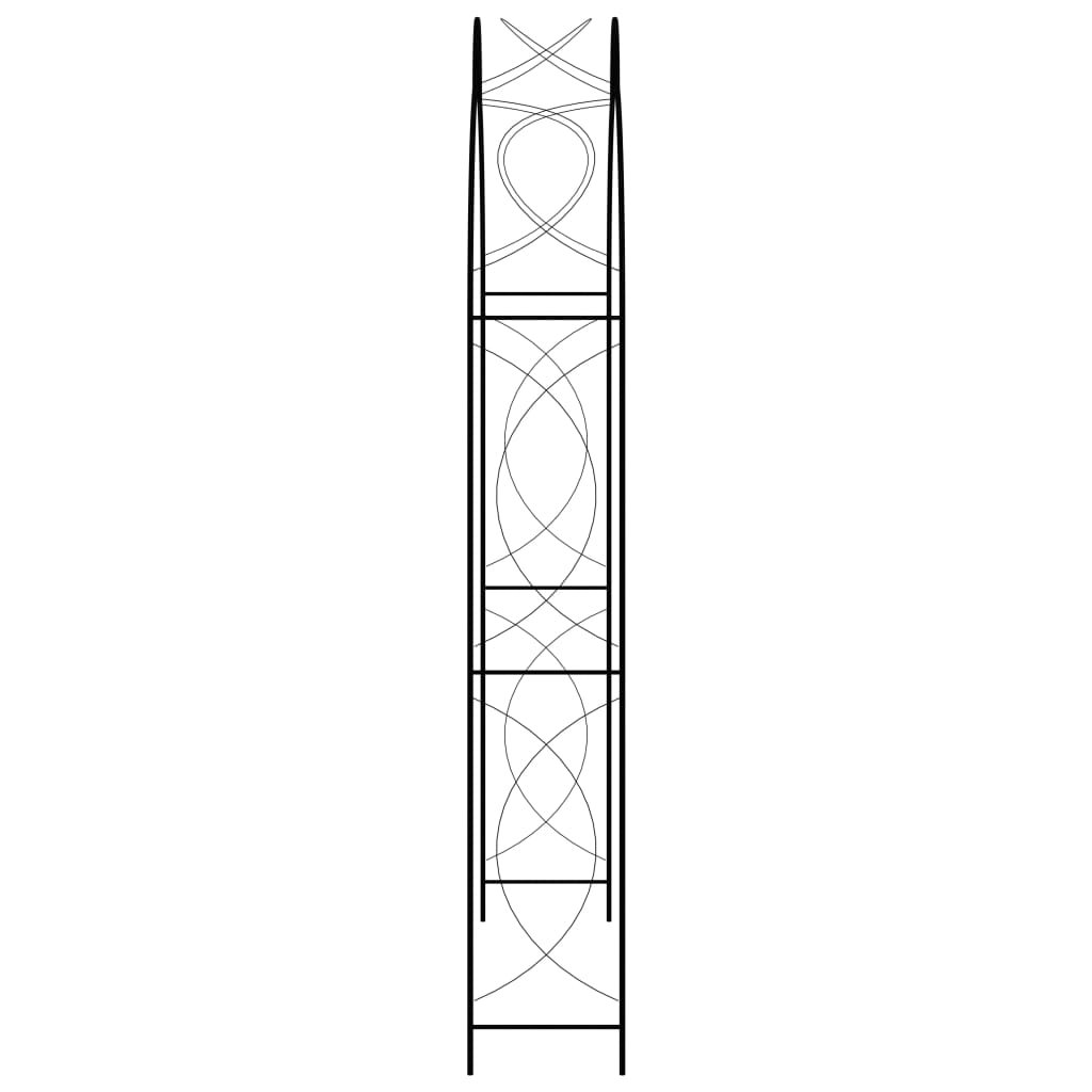 vidaXL Garden Arch Black 150x34x240 cm Iron