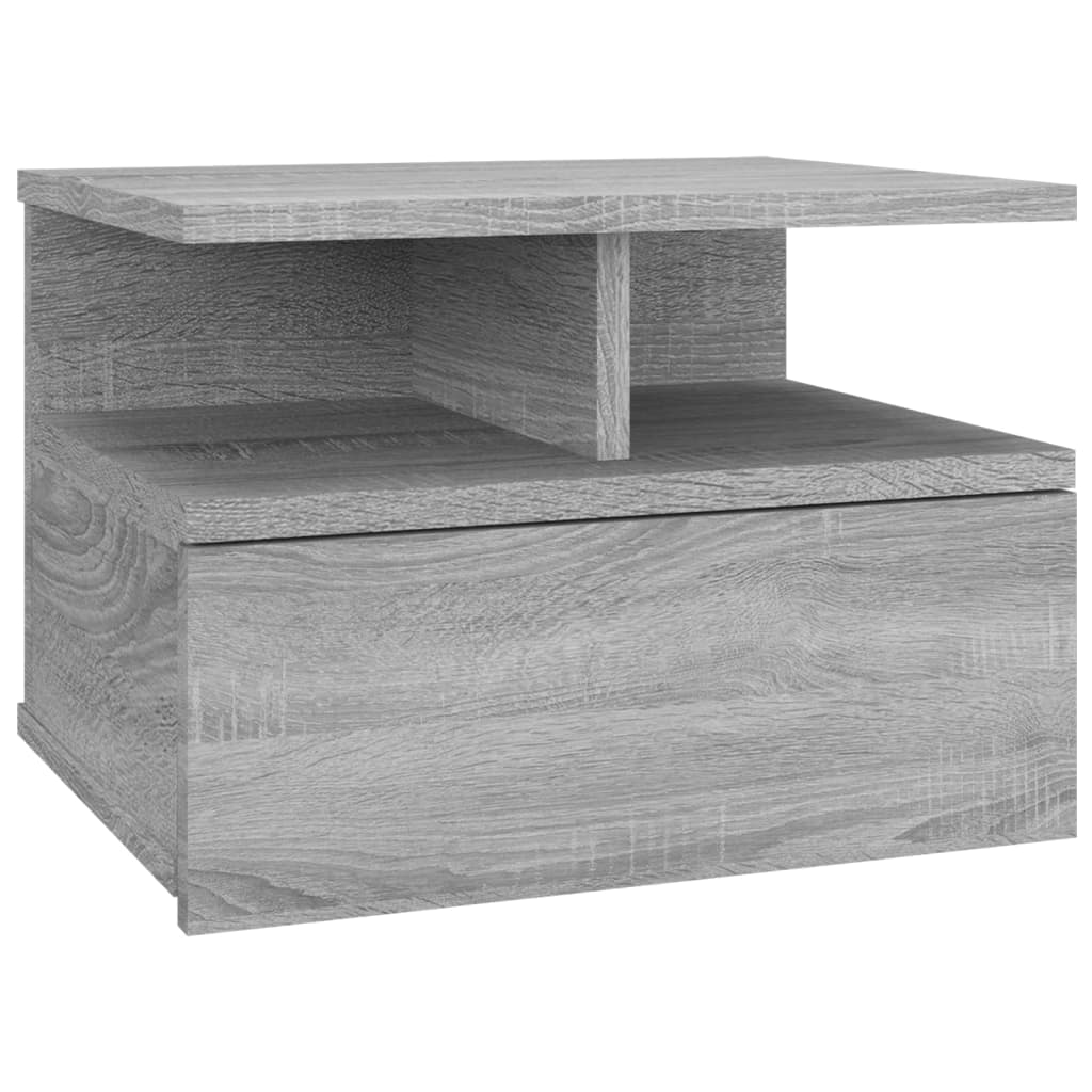vidaXL Floating Nightstand 2 pcs Grey Sonoma 40x31x27 cm Engineered Wood