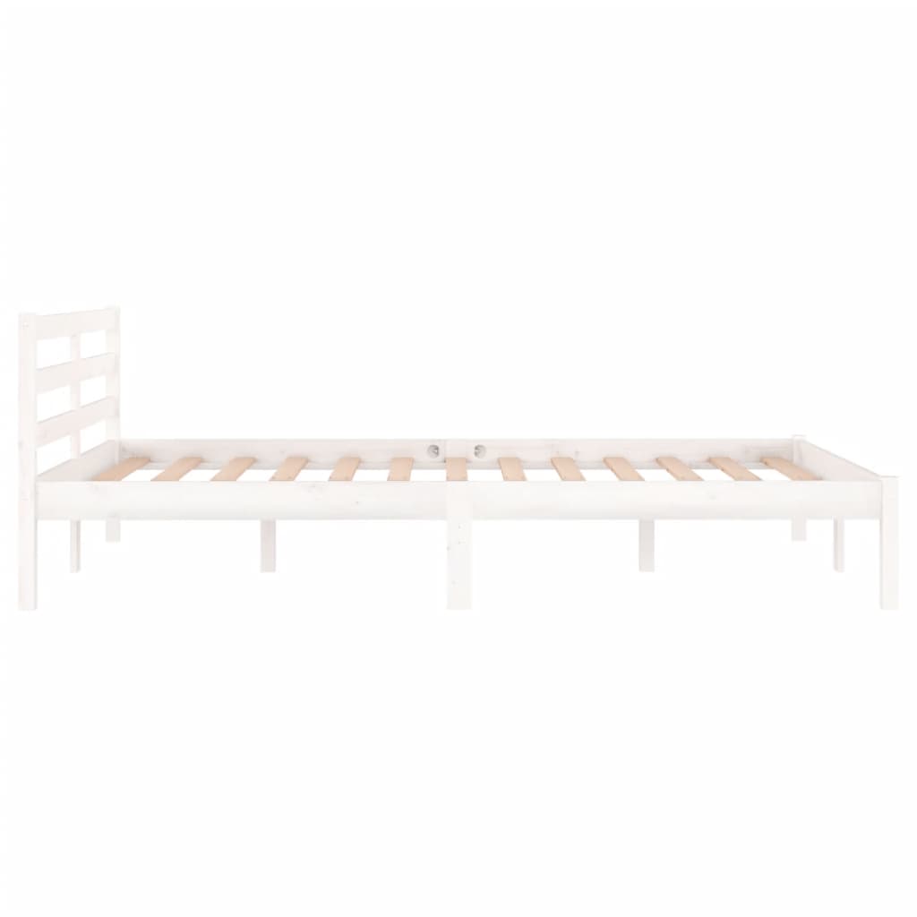 vidaXL Bed Frame without Mattress Solid Wood Pine 120x200 cm White