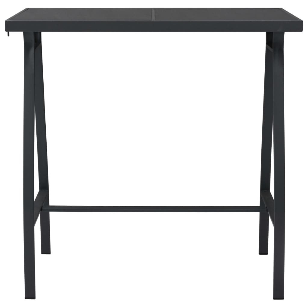 vidaXL Garden Bar Table Black 110x60x110 cm Tempered Glass