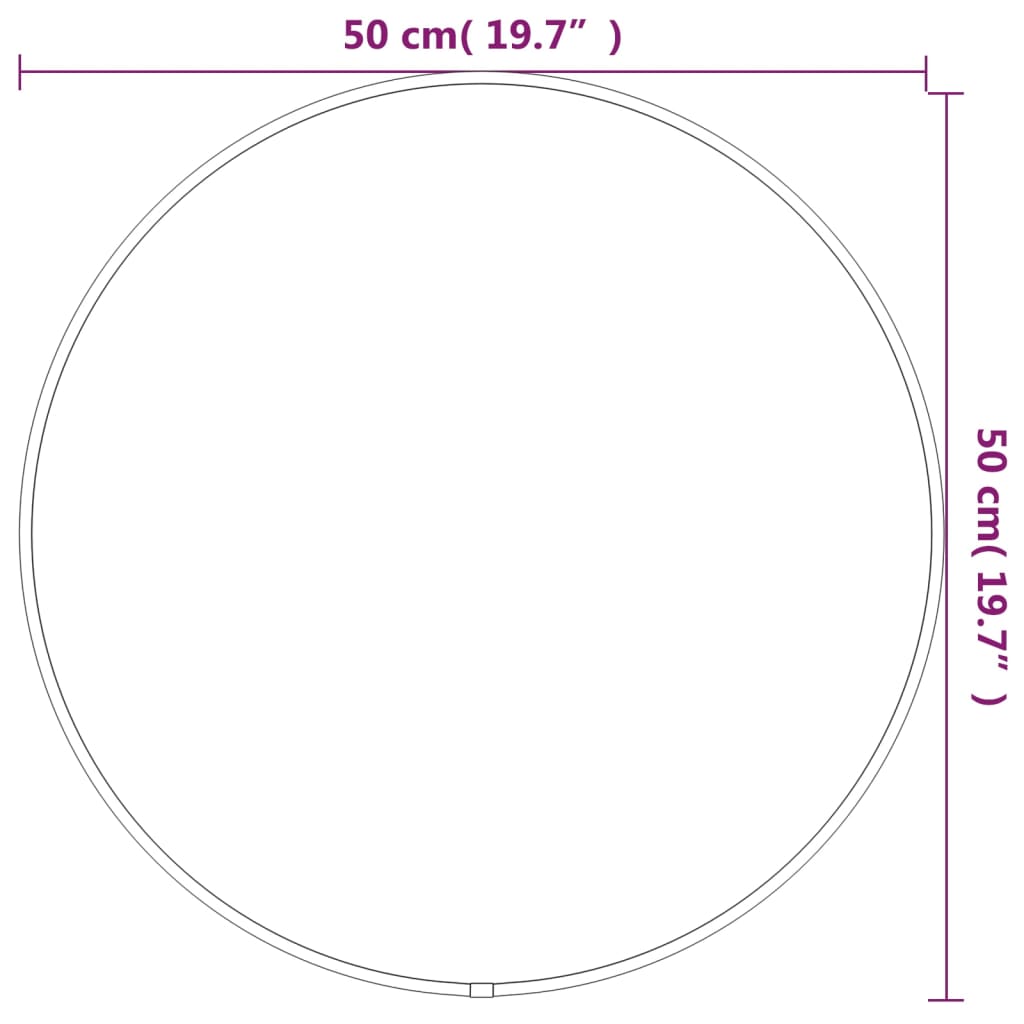 vidaXL Wall Mirror Black Ø 50 cm Round