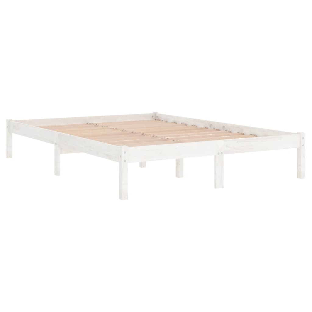 vidaXL Bed Frame without Mattress White Solid Wood 140x200 cm